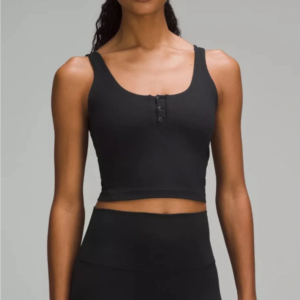 Lululemon Align Ribbed Henley Tank Top Black - Picture 5 of 5